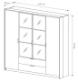 Szafa Milton z lustrem 220 cm kasztan + antracyt