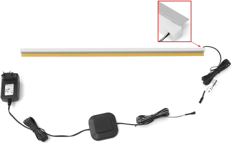 Witryna Madis niska 90 cm dąb artisan + antracyt - zestaw LED