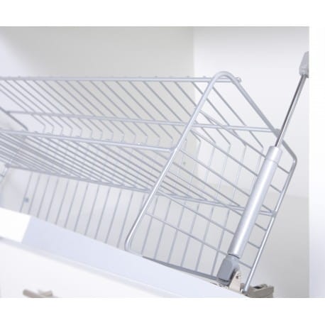 Szafka na obuwie z siedziskiem Bueno biały połysk/dąb naturalny