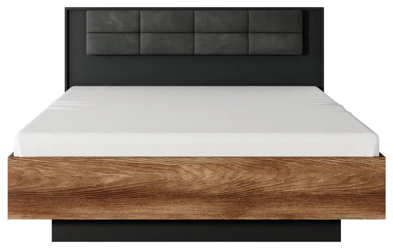 Łóżko z pojemnikiem Milton 160x200 cm kasztan + antracyt