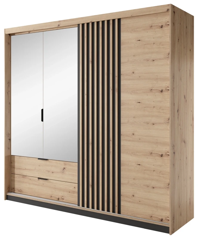 Szafa Tally z lustrem 220 cm dąb artisan + antracyt