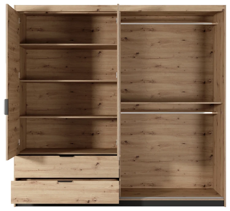 Szafa Tally z lustrem 220 cm dąb artisan + antracyt