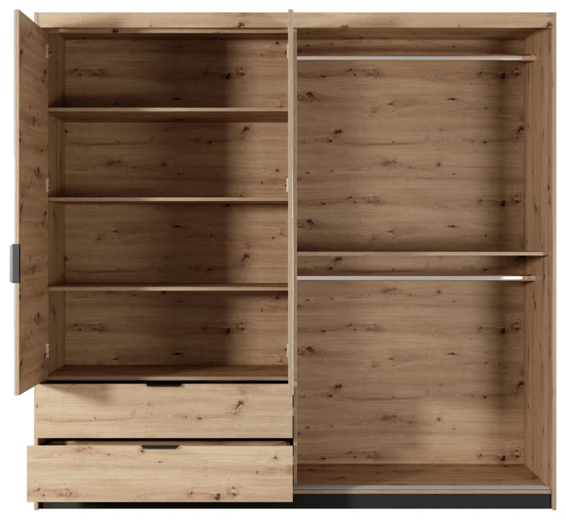 Szafa Tally z lustrem 220 cm dąb artisan + antracyt