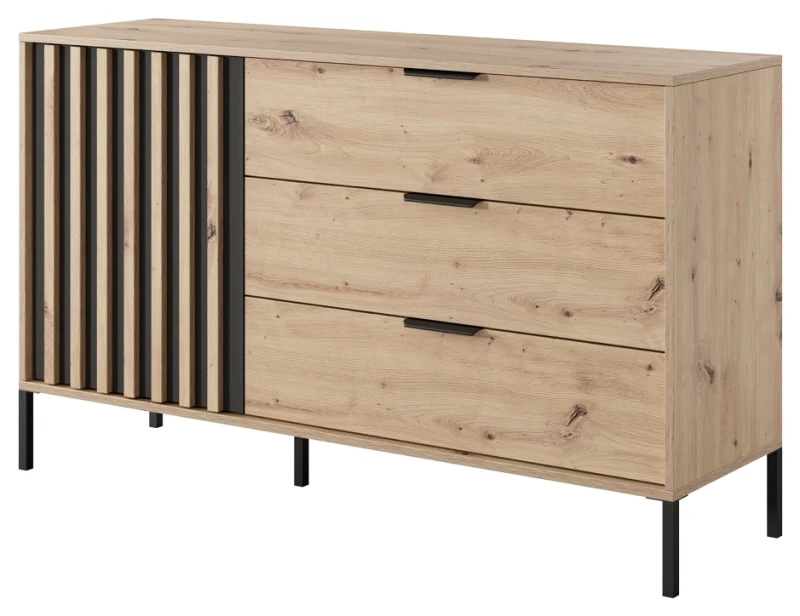 Komoda Tally z szufladami 138 cm dąb artisan + antracyt