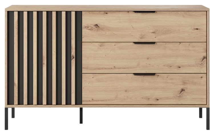 Komoda Tally z szufladami 138 cm dąb artisan + antracyt
