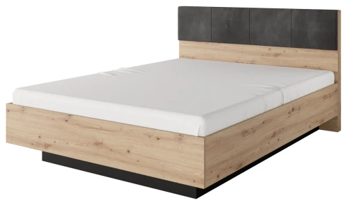 Łóżko z pojemnikiem Tally 160x200 cm dąb artisan + antracyt
