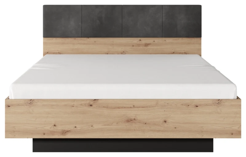 Łóżko z pojemnikiem Tally 160x200 cm dąb artisan + antracyt