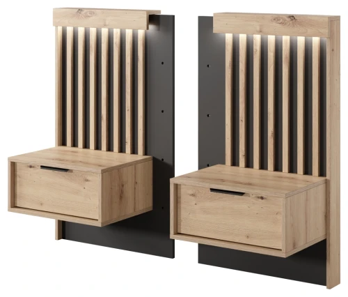 Stoliki nocne Tally z szufladami 50 cm dąb artisan + antracyt