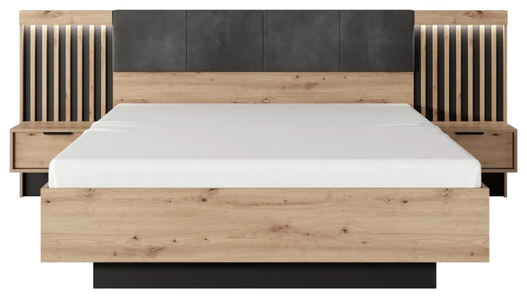 Stoliki nocne Tally z szufladami 50 cm dąb artisan + antracyt