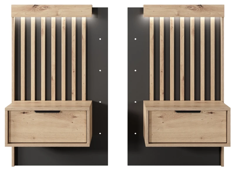 Stoliki nocne Tally z szufladami 50 cm dąb artisan + antracyt