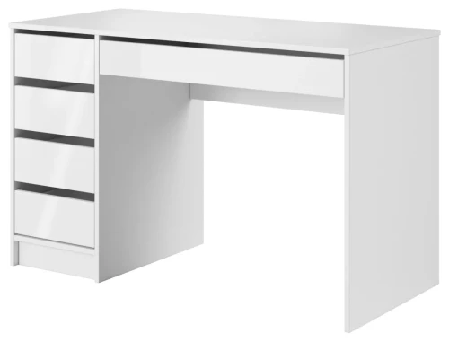 Biurko z szufladami Ada 120 cm biały połysk