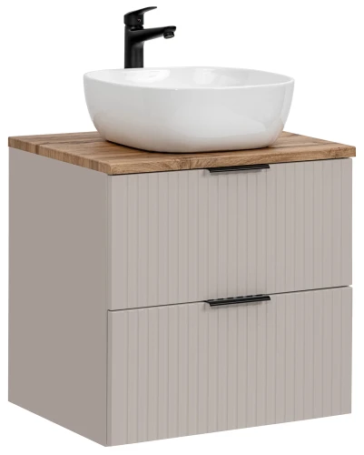 Zestaw mebli łazienkowych ADEL CASHMERE szafka 60 cm z umywalką SMILE i blatem wotan 60 cm