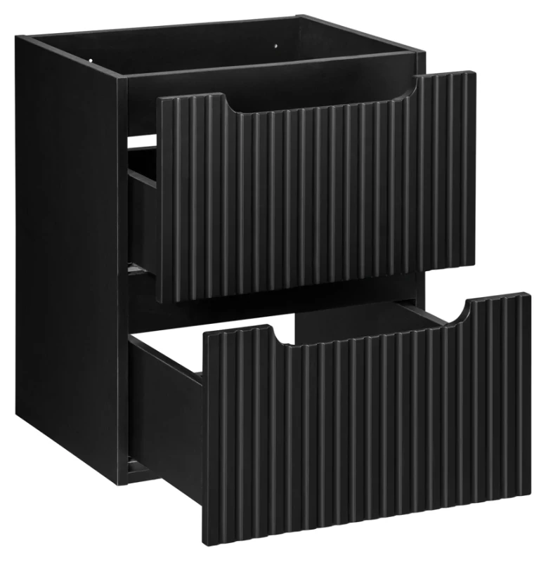 Szafka łazienkowa pod umywalkę 50 cm 2 szuflady NOVA BLACK czarny