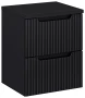 Szafka łazienkowa pod umywalkę 50 cm 2 szuflady NOVA BLACK czarny - aranżacja z blatem