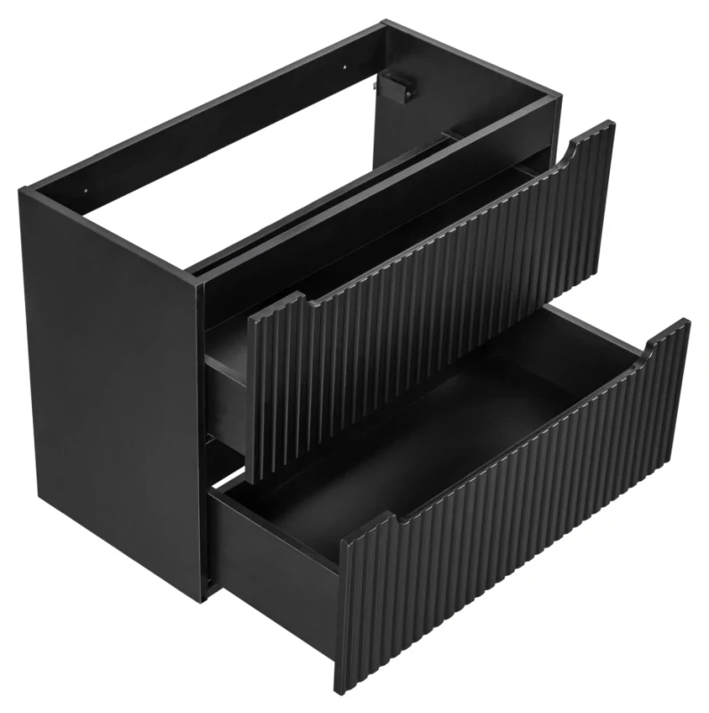 Szafka łazienkowa pod umywalkę 80 cm 2 szuflady NOVA BLACK czarny