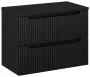 Szafka łazienkowa pod umywalkę 80 cm 2 szuflady NOVA BLACK czarny- aranżacja z blatem