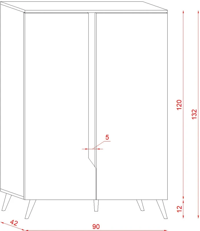Komoda Tue 90 cm dwudrzwiowa dąb craft złoty/biały mat