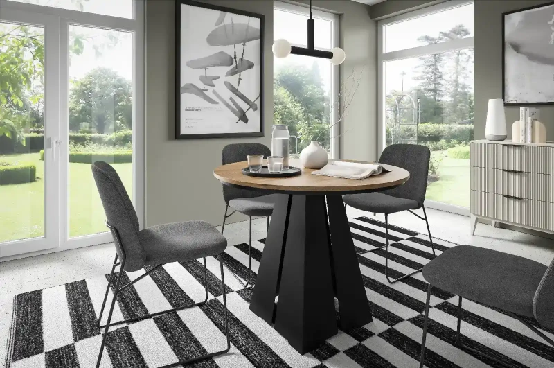 Stół rozkładany Flox 100-180 cm do jadalni salonu okrągły