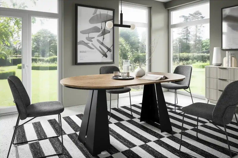 Stół rozkładany Flox 120-200 cm do jadalni salonu okrągły