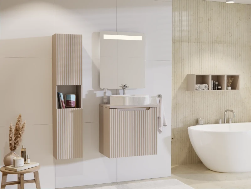 Słupek szafka łazienkowa wysoka NOVA CASHMERE - aranżacja