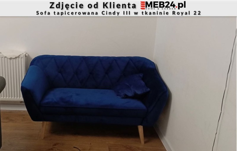 Sofa tapicerowana Cindy III w stylu skandynawskim - zdjęcie od klienta