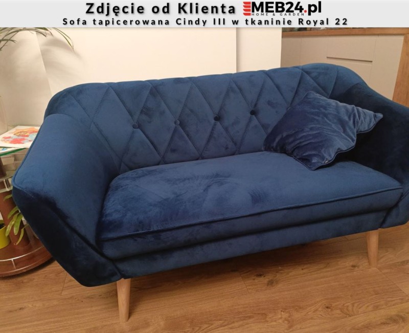 Sofa tapicerowana Cindy III w stylu skandynawskim - zdjęcie od klienta