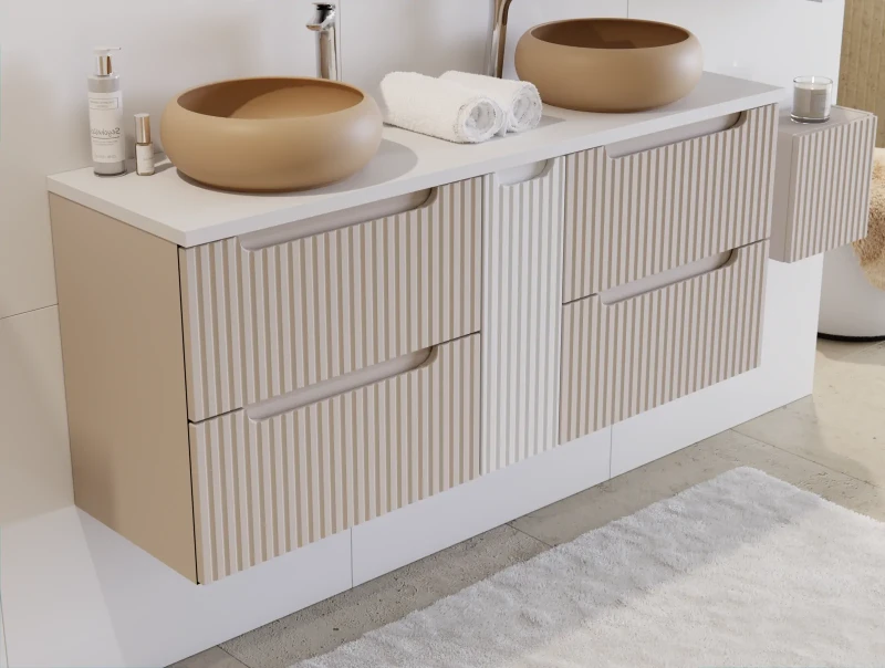 Szafka łazienkowa pod umywalkę 50 cm 2 szuflady NOVA CASHMERE - detal