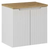 Szafka łazienkowa pod umywalkę 60 cm NOVA WHITE biały - aranżacja z blatem