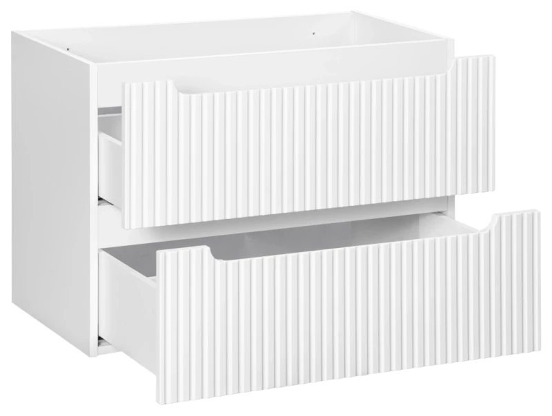 Szafka łazienkowa pod umywalkę 80 cm 2 szuflady NOVA WHITE biały
