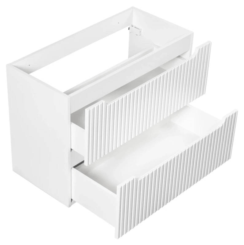 Szafka łazienkowa pod umywalkę 80 cm 2 szuflady NOVA WHITE biały