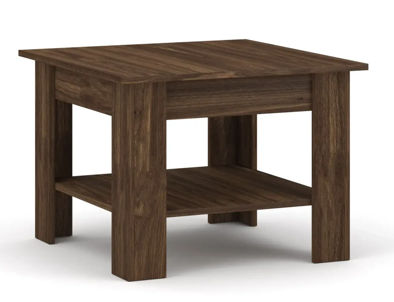 Stolik kawowy do salonu Mini 67 cm z półką dąb burbon