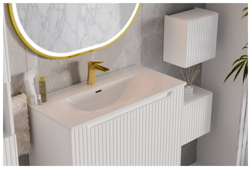 Szafka górna qubik 30 cm NOVA WHITE biały - aranżacja