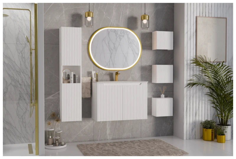 Szafka górna qubik 30 cm NOVA WHITE biały - aranżacja