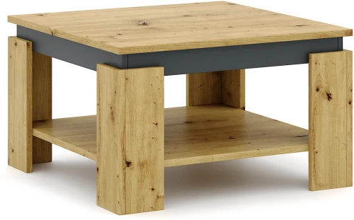 Stolik kawowy do salonu Tinto 68 cm z półką dąb artisan/antracyt