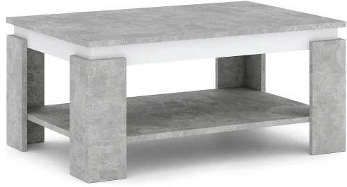 Stolik kawowy do salonu Turia 90 cm z półką beton/biały