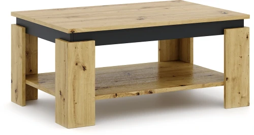 Stolik kawowy do salonu Turia 90 cm z półką dąb artisan/czarny