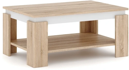 Stolik kawowy do salonu Turia 90 cm z półką dąb sonoma/biały