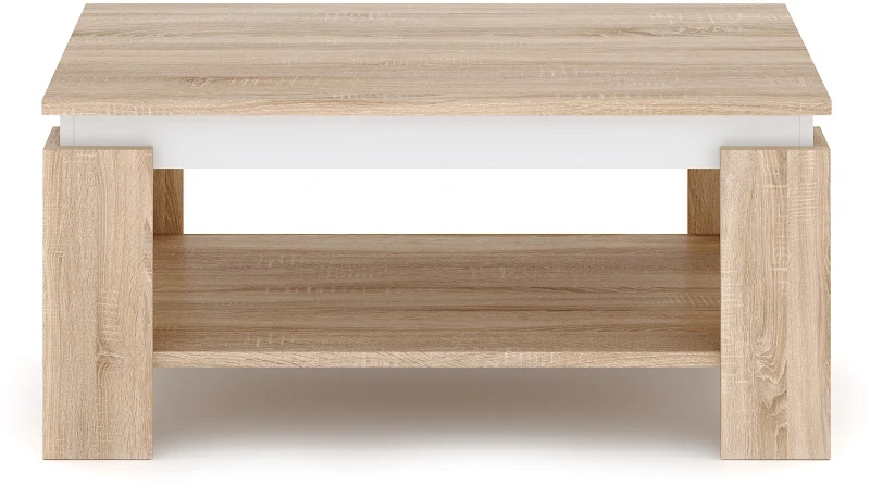 Stolik kawowy do salonu Turia 90 cm z półką dąb sonoma/biały