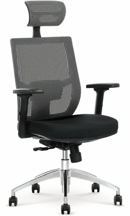 Fotel gabinetowy Admiral obrotowy do biura czarny/popiel