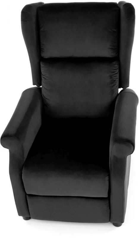 Fotel wypoczynkowy Agustin 2 rozkładany z podnóżkiem do salonu czarny