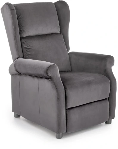 Fotel wypoczynkowy Agustin 2 rozkładany z podnóżkiem do salonu popielaty