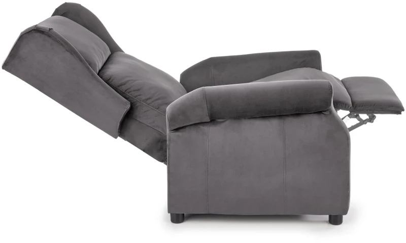 Fotel wypoczynkowy Agustin 2 rozkładany z podnóżkiem do salonu popielaty