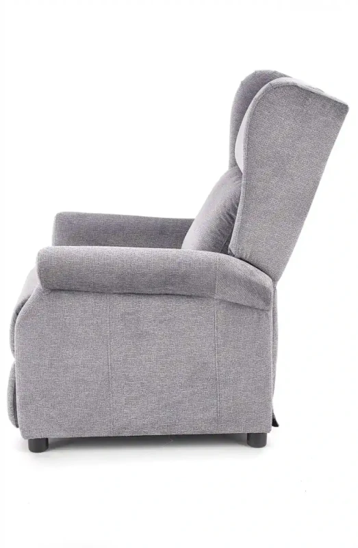 Fotel wypoczynkowy Agustin M rozkładany z podnóżkiem i funkcją masażu do salonu popielaty