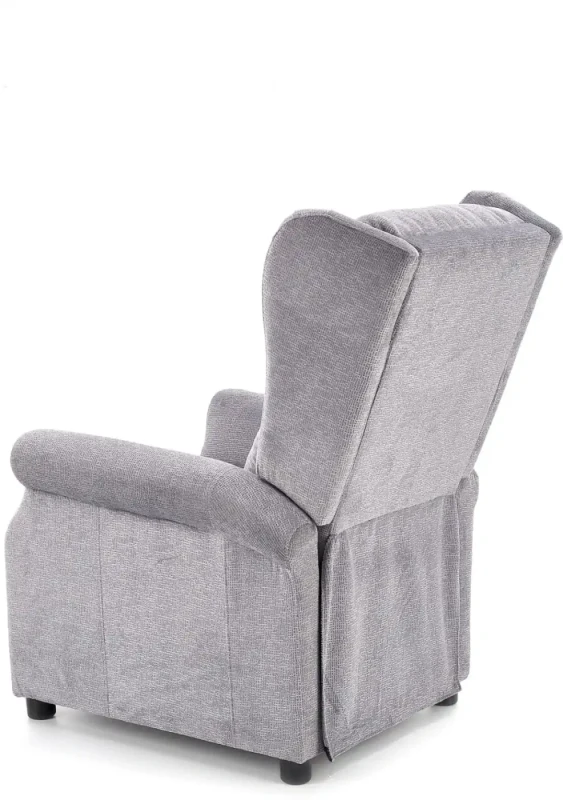 Fotel wypoczynkowy Agustin M rozkładany z podnóżkiem i funkcją masażu do salonu popielaty