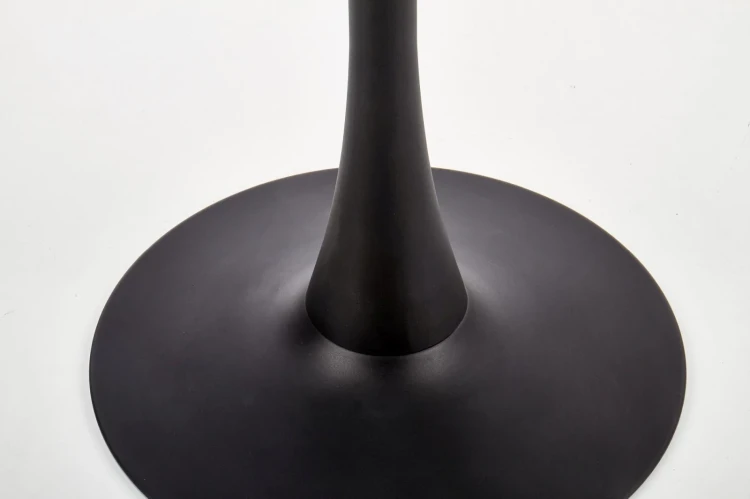 Stół okrągły Ambrosio 90cm szklany blat marmur/czarny