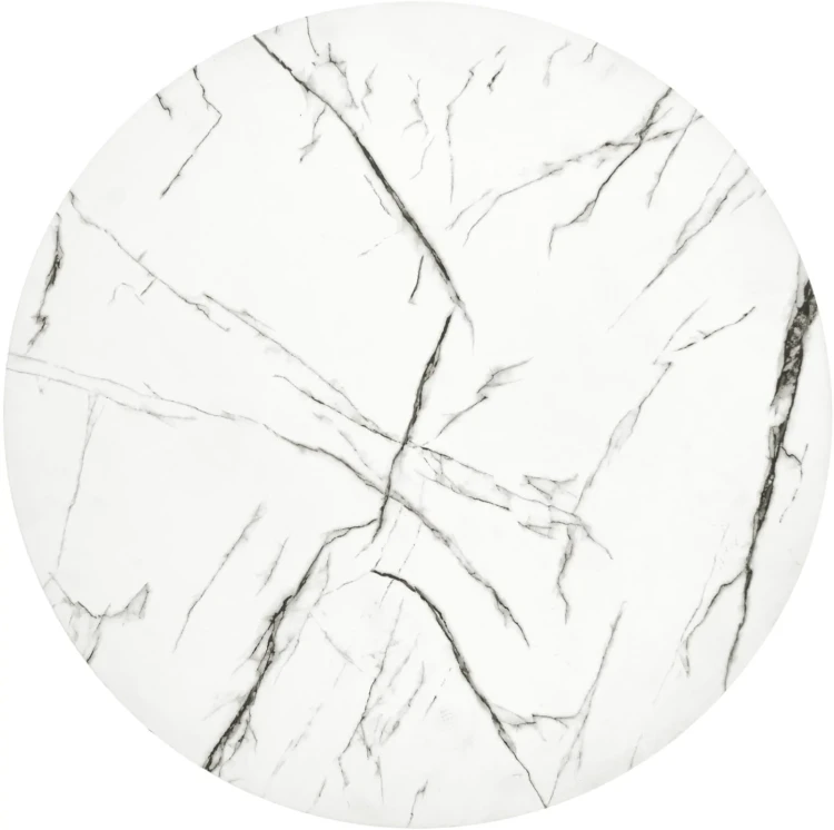 Ława okrągła Antica M 55cm blat biały marmur/czarny