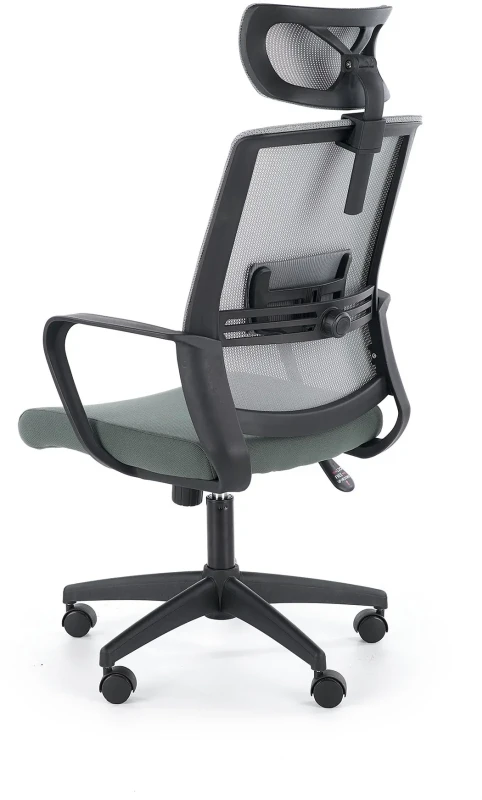 Fotel gabinetowy Arsen obrotowy z funkcją regulacji zagłówka popielaty