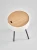 Ława okrągła Aura 38cm z funkcją pojemnika do salonu biały/czarny