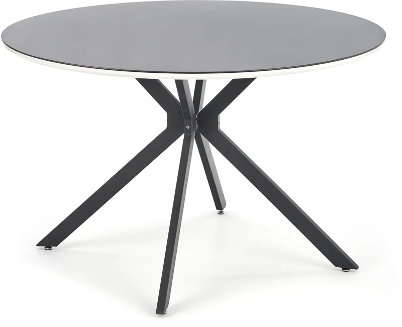 Stół okrągły Avelar 120cm szklany blat czarny