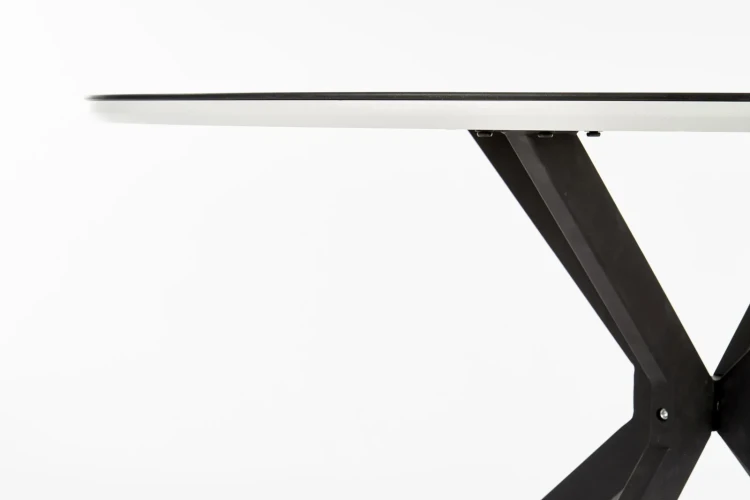 Stół okrągły Avelar 120cm szklany blat czarny